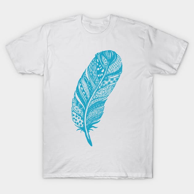 Zentangle Tribal Feather Drawing T-Shirt by SWON Design